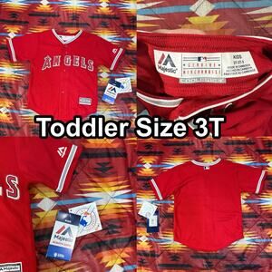 Majestic Los Angeles Anaheim Angels Red Baseball Jersey NWT Toddler Size 3T